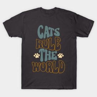 Cats Rule The World Retro T-Shirt